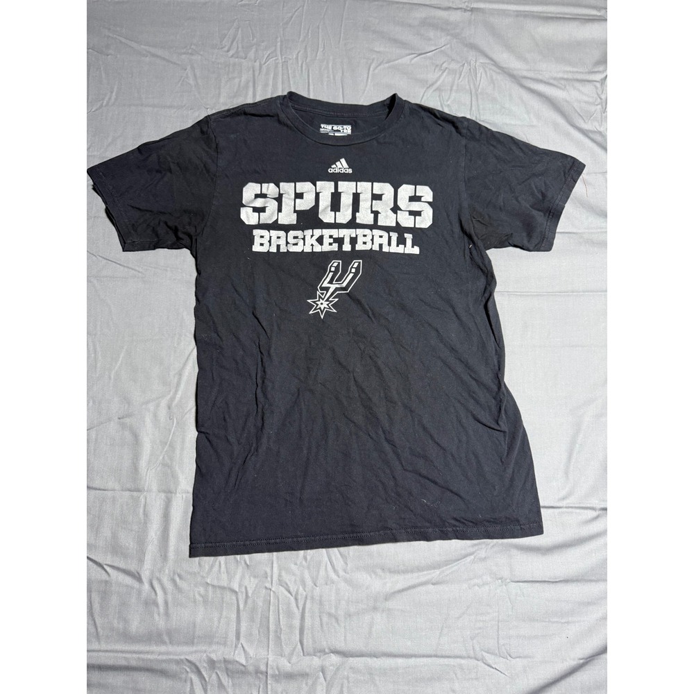 Adidas T-Shirt Men M Black Good San Antonio Spurs Basketball Graphic Tee